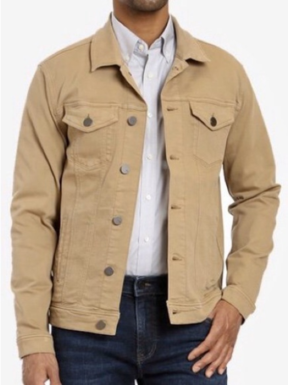 Lucky Brand Men's Tan Denim-Style Shirt Jacket